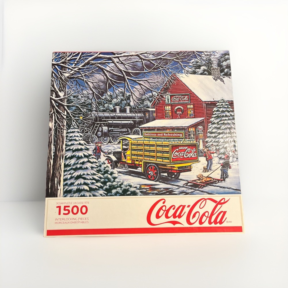 Coca Cola " Yule Time Delivery " 1500 Piece Jigsaw Puzzle Springbok EUC